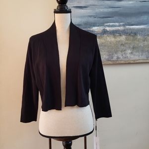 Calvin KleinWomen's Cropped Open-Front Cardigan Large In Black